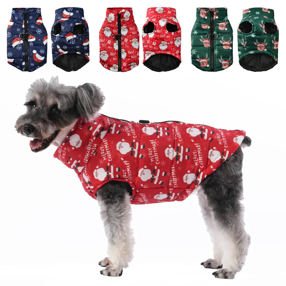 TechnuPet Dog Christmas Outfit Christmas Party Dog Coat with Windproof Design