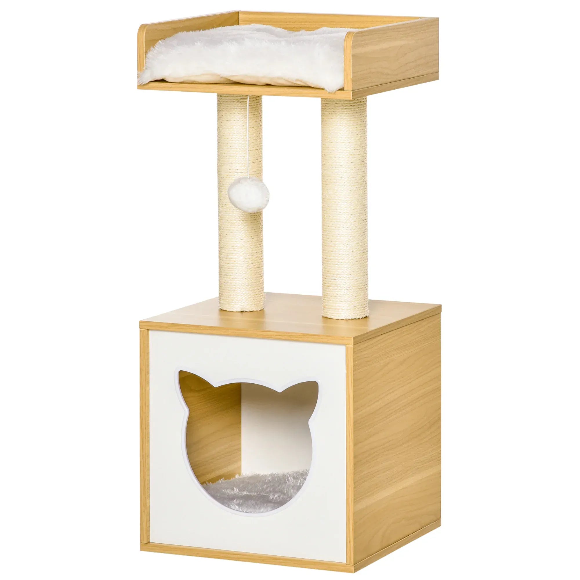 TechnuPet Cat Tree spain Compact Cat Tree with Cave Bed