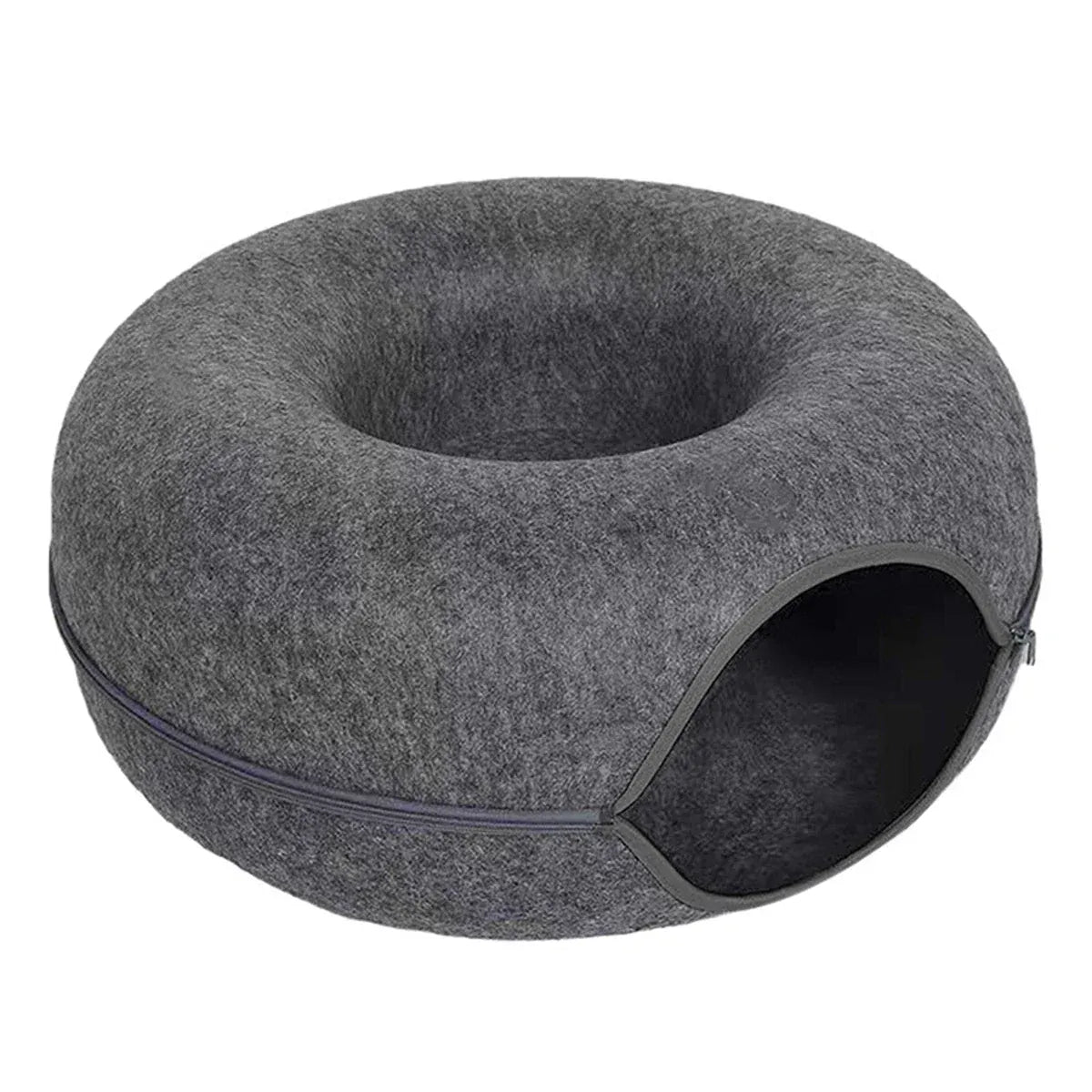 TechnuPet Cat Bed Dark Grey / M 50 Felt Donut Cat Bed & Tunnel