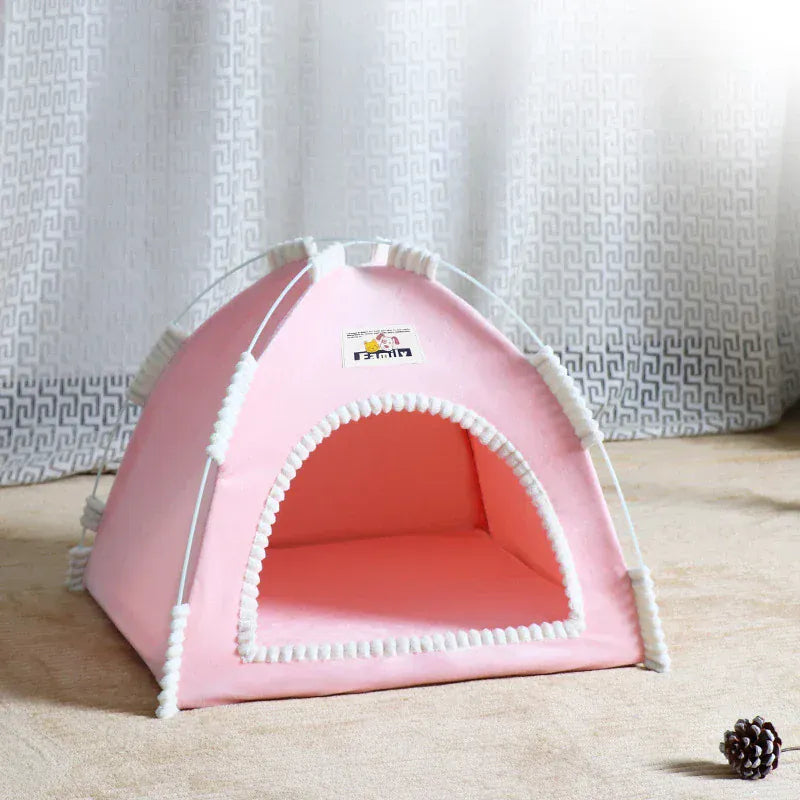 TechnuPet Cat Houses Warm Pink / S 36x36x28cm Foldable All-Season Cat Tent House