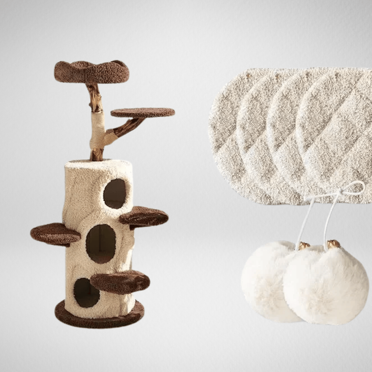 TechnuPet Cat Tree Cushionx4 BallX4 Large Tree Wooden Cat Tower