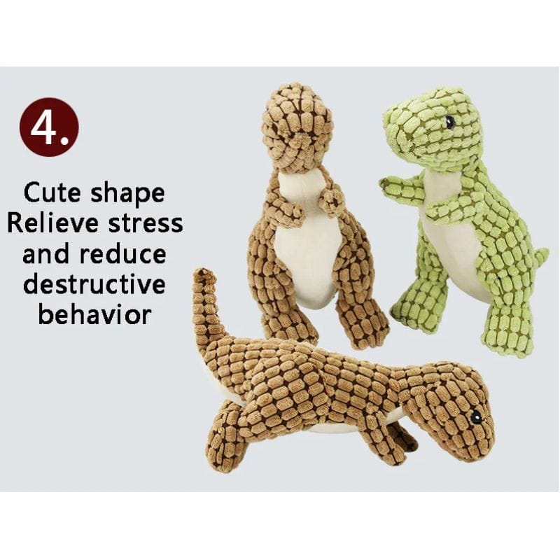 TechnuPet Dog Toys Plush Dinosaur Squeaky Dog Toy