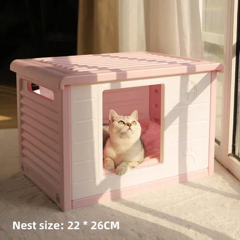 TechnuPet Cat Houses Pink Rainproof Outdoor Cat House