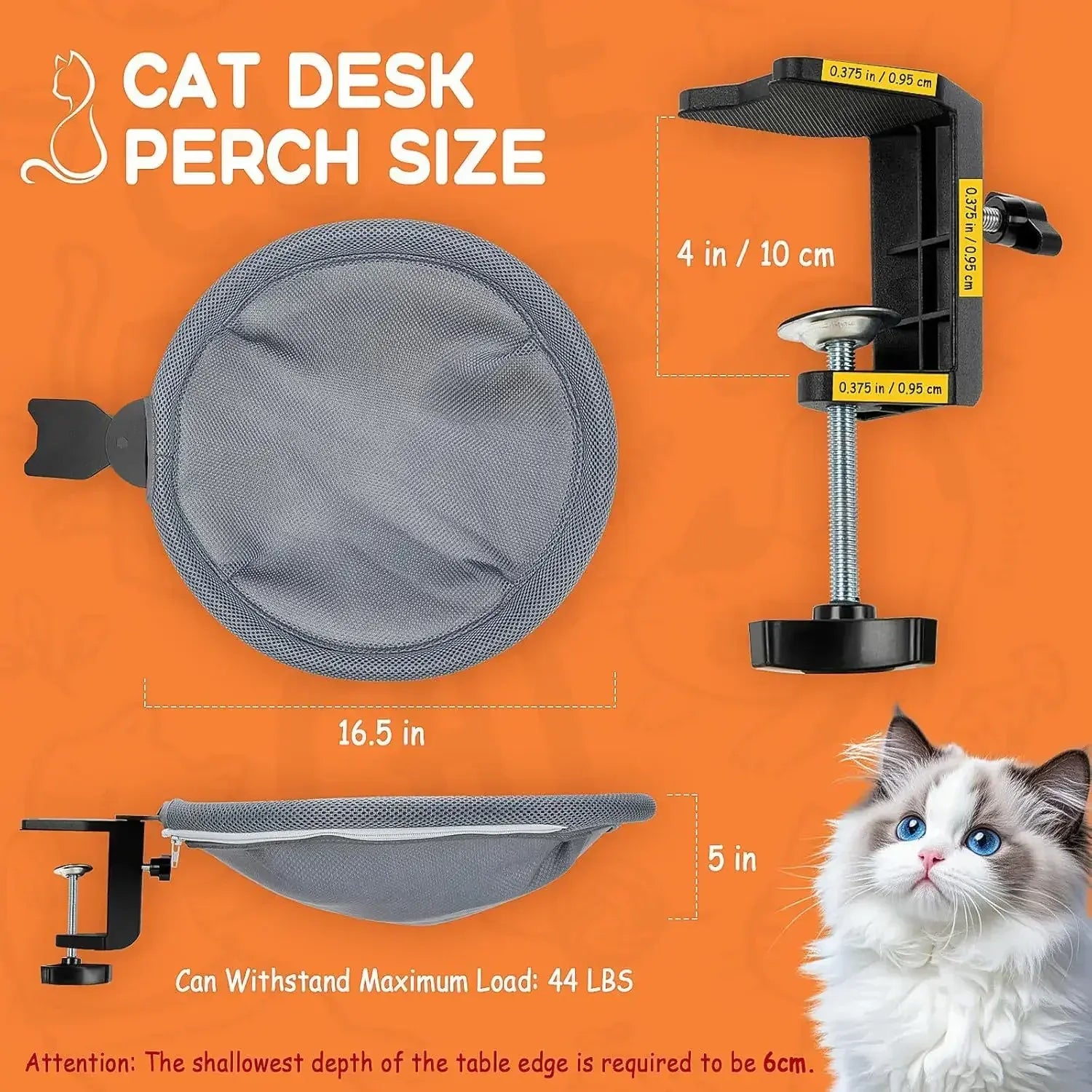 TechnuPet Cat Hammock Under Desk Cat Hammock Bed