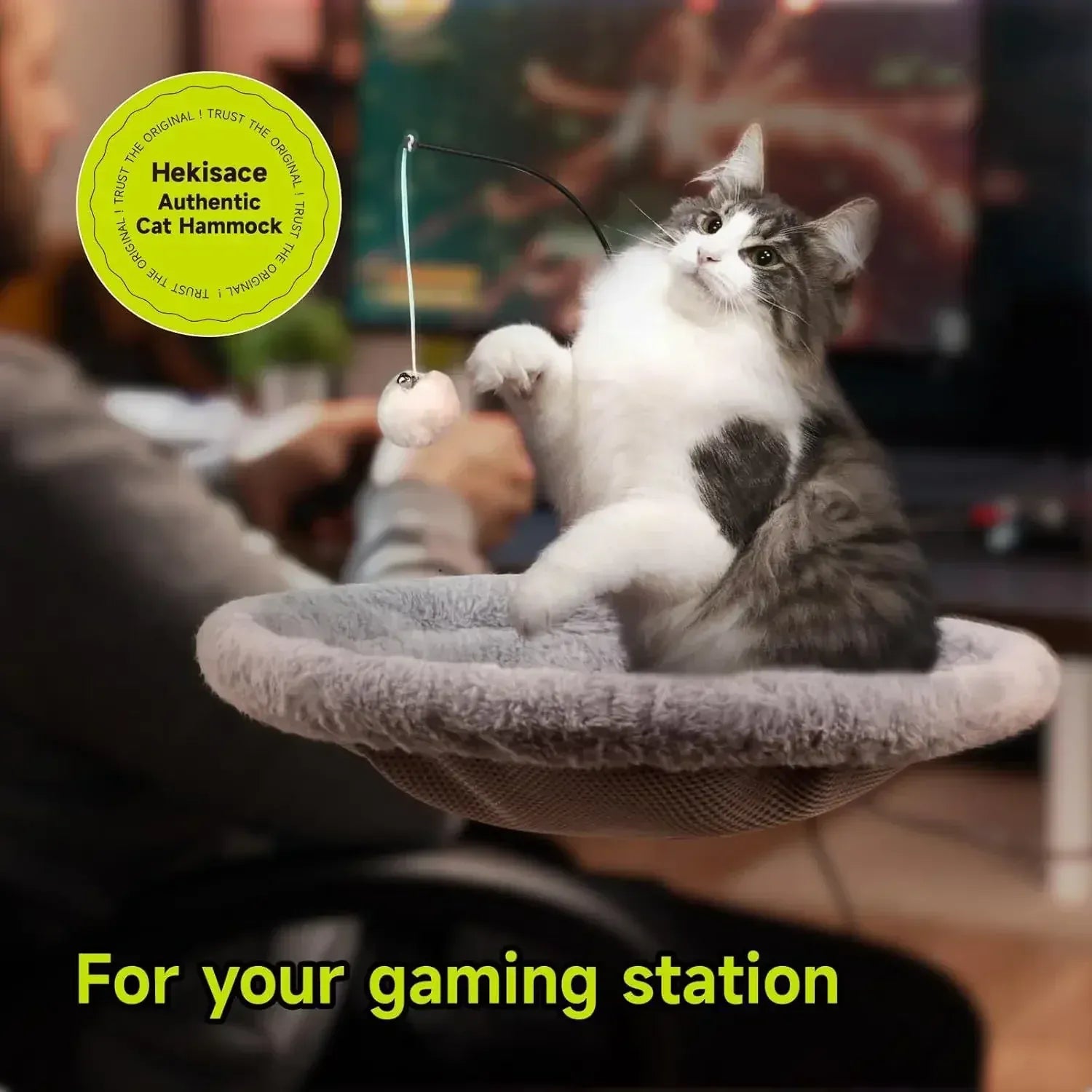 TechnuPet Cat Hammock Under Desk Cat Hammock Bed