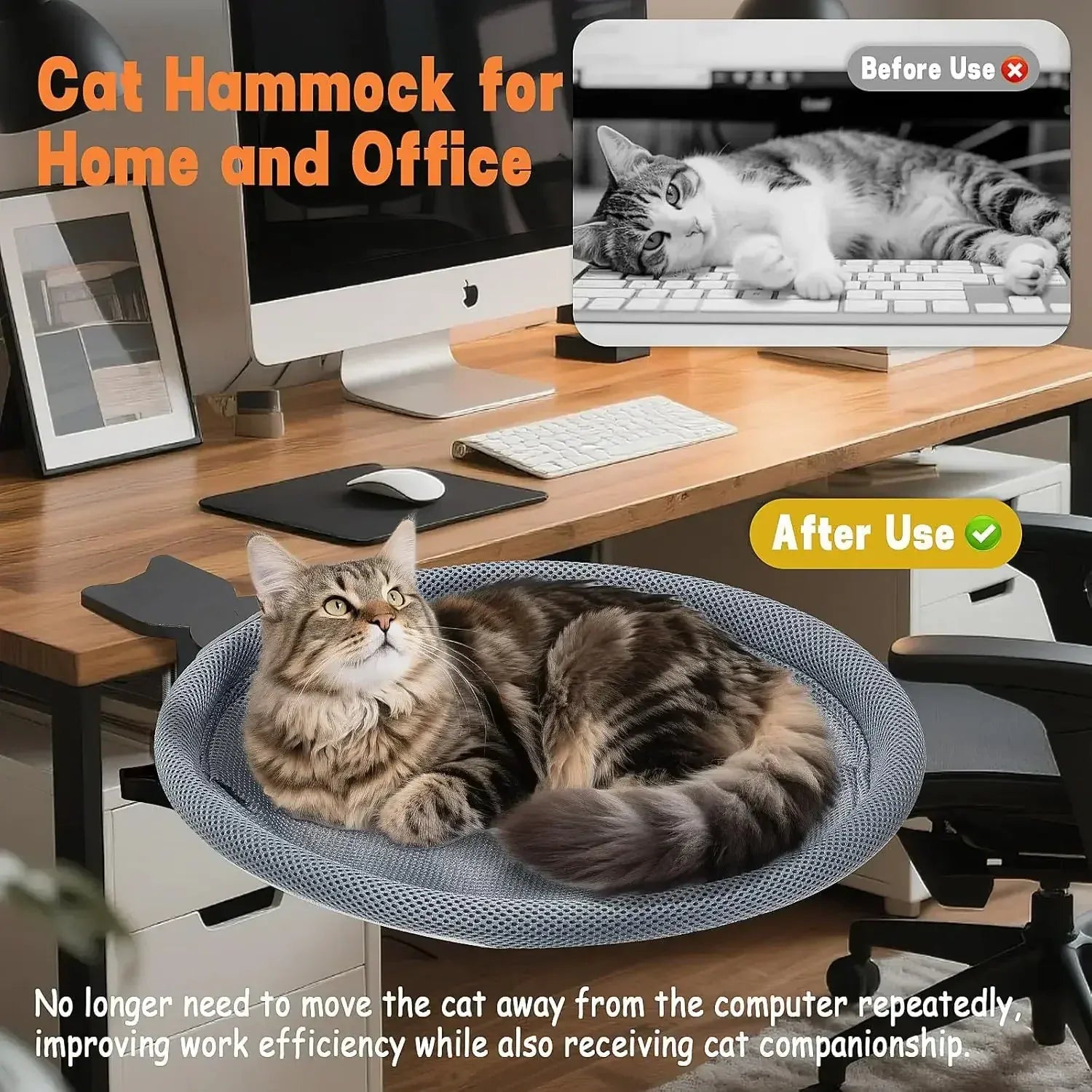 TechnuPet Cat Hammock Under Desk Cat Hammock Bed