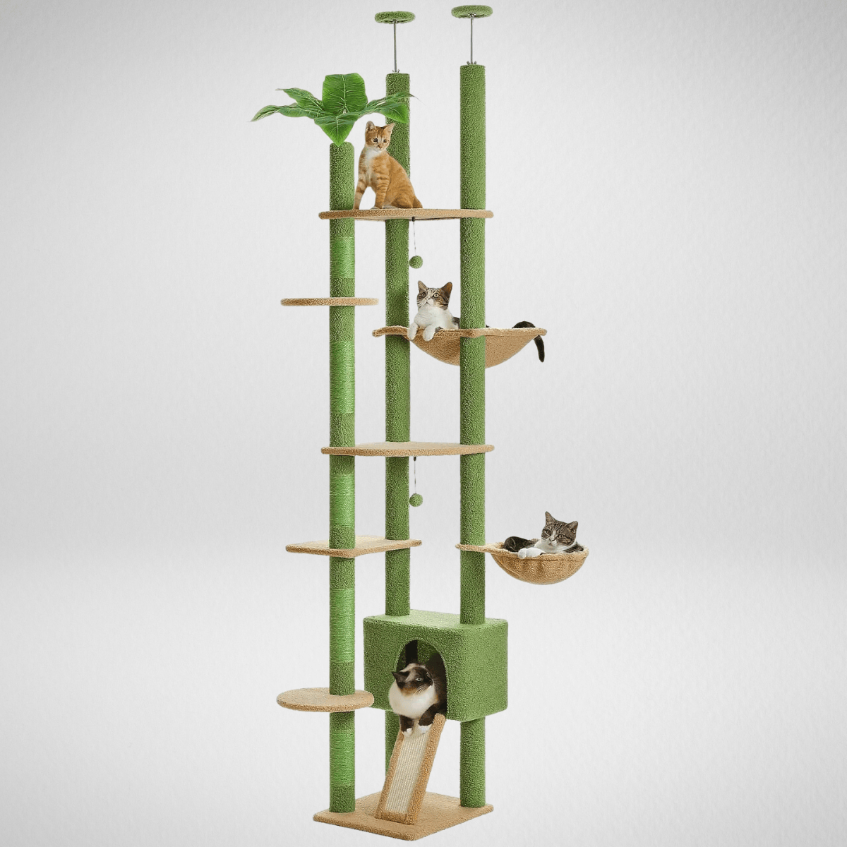 TechnuPet AMT0249GN / XXL / France Adjustable Floor-to-Ceiling Cat Tree