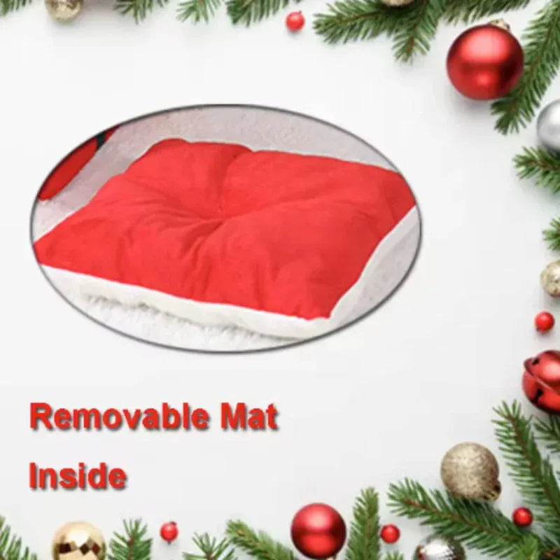 TechnuPet Cat Houses Christmas Box Design Warm Cat Nest Bed