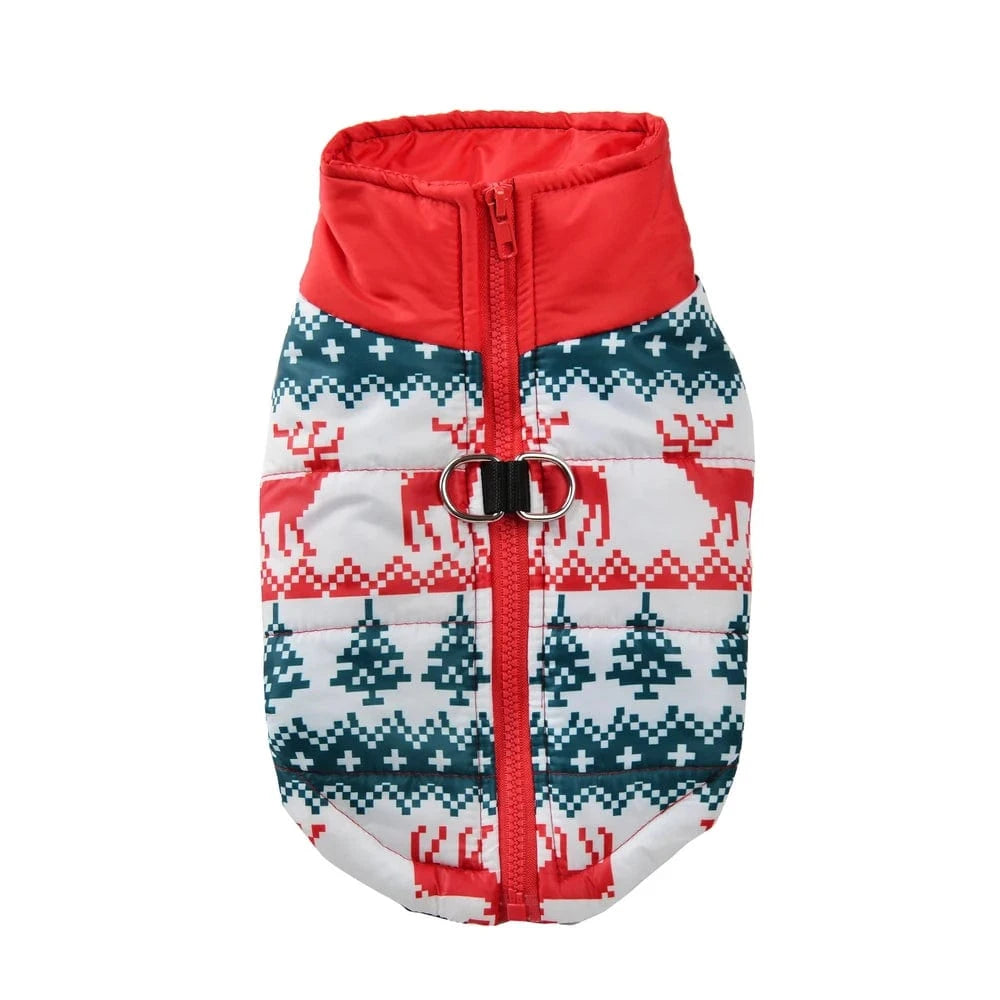 TechnuPet Dog Life jacket Christmas Print Warm Dog Jacket for Small Dogs
