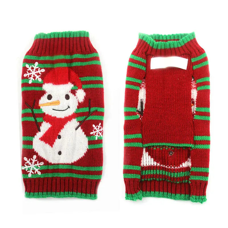 TechnuPet Dog Sweaters B Striped Snowman / XXS Knitted Christmas Dog Sweater