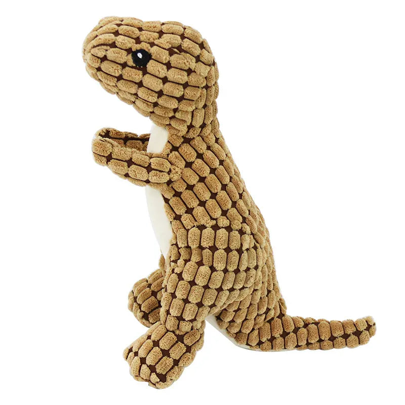 TechnuPet Dog Toys Brown Corn wool toy Plush Dinosaur Squeaky Dog Toy