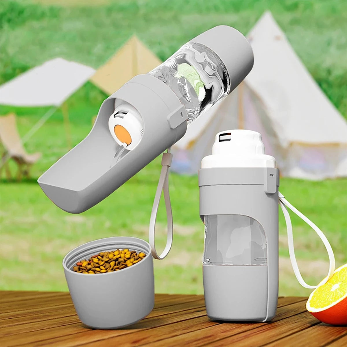 TechnuPet Smart Cat Feeder Portable Pet Water Bottle with Food Storage