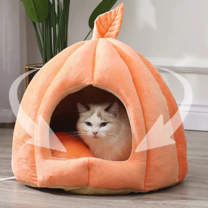TechnuPet Cat Bed Pumpkin Warm Cat Bed