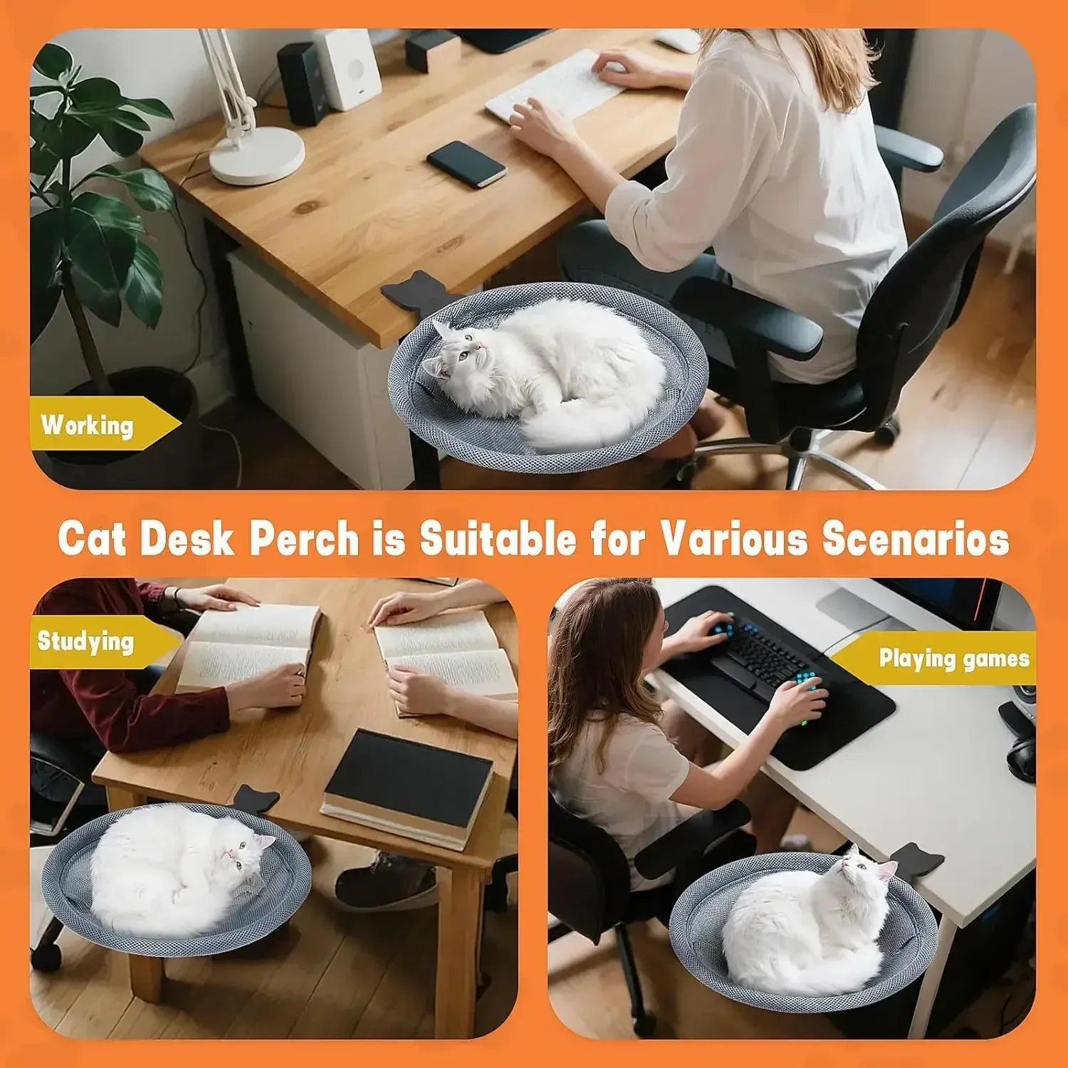 TechnuPet Cat Hammock Under Desk Cat Hammock Bed