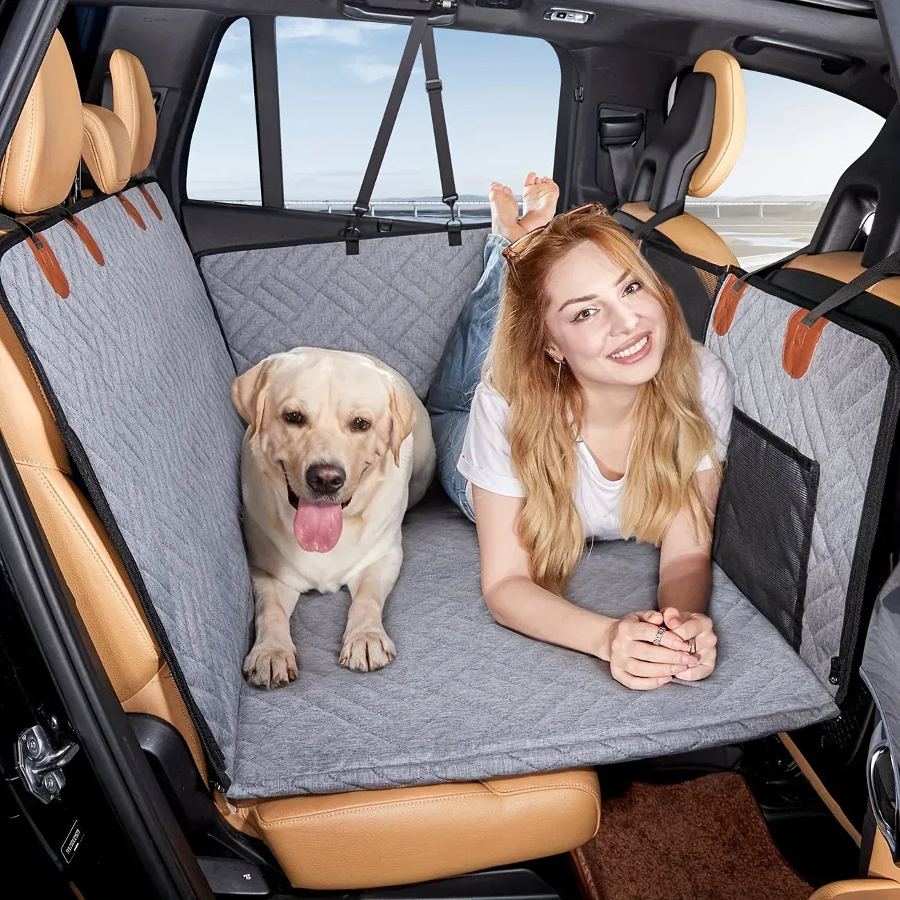 TechnuPet Car Accessories for Dogs Waterproof Dog Car Seat Cover