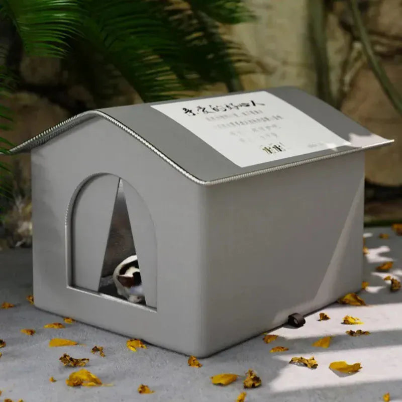 TechnuPet Cat House Waterproof Foldable Outdoor Cat House